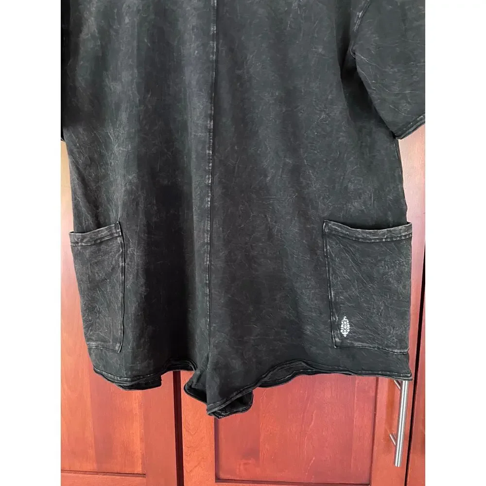 Free People Movement Hot Shot Tee Romper Black Size Small NEW